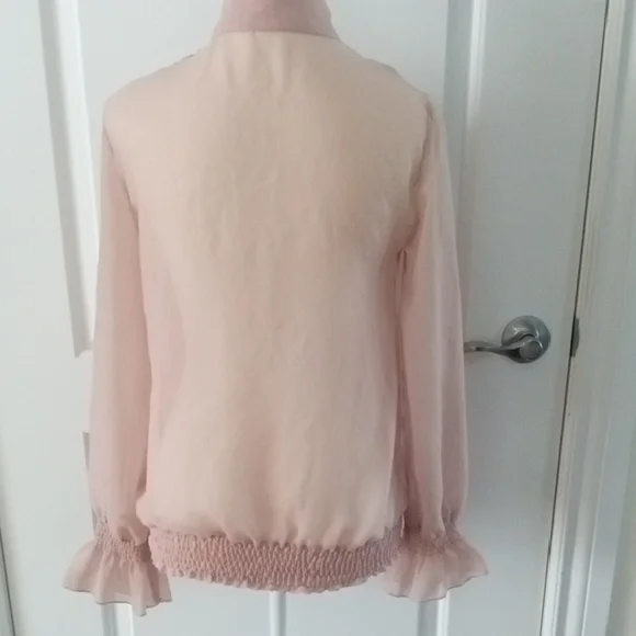 Chic Blush Ruffle Blouse - Picture 8 of 13